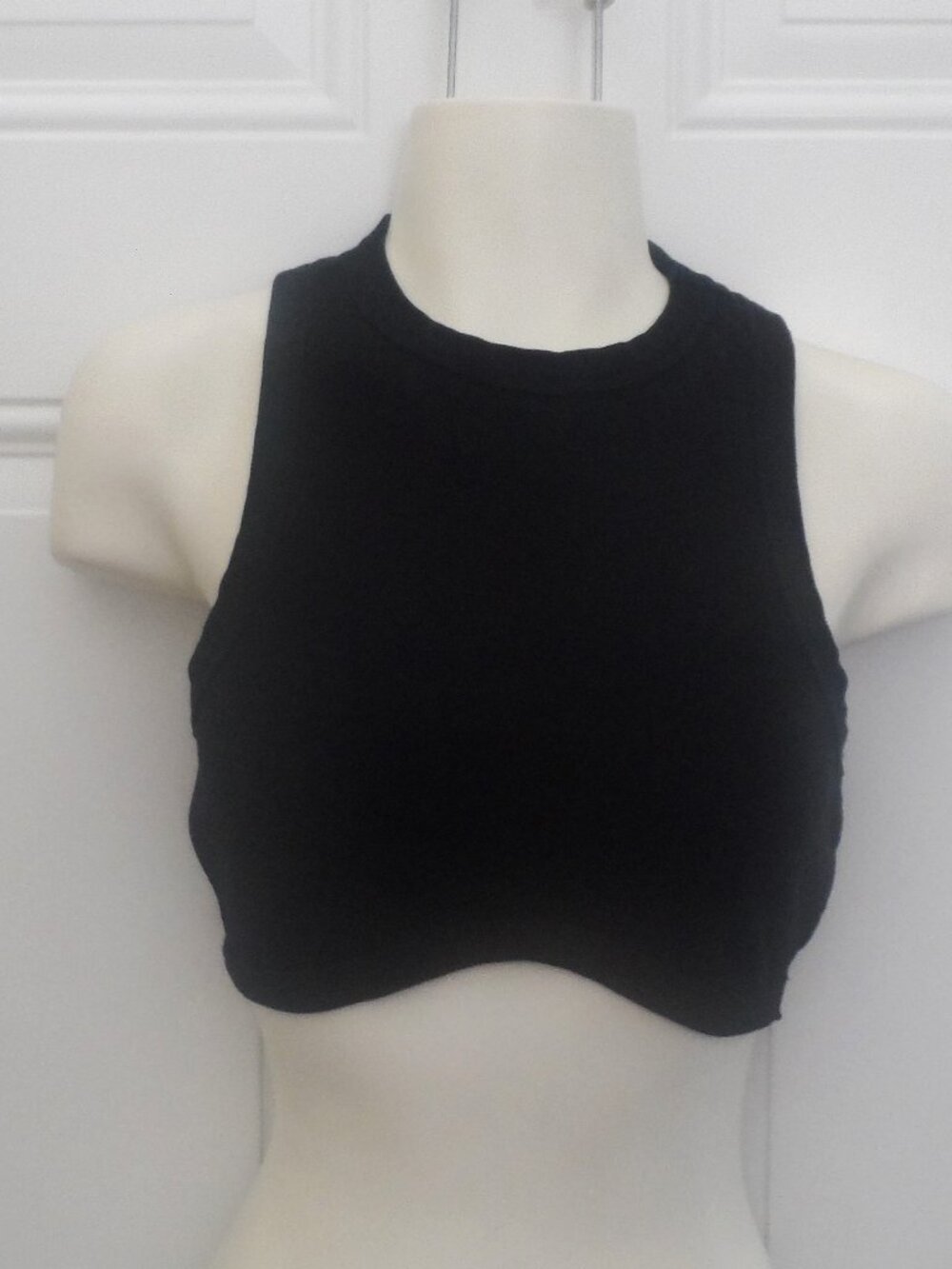 Crop Tank Top Women Slim Fit Vest Sleeveless Shirt Crewneck Basic Cropped Top XS